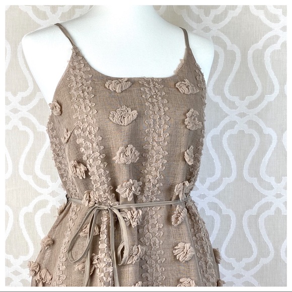 *CLEARANCE* Swiss Dot Taupe Woven Dress - Picture 3 of 8